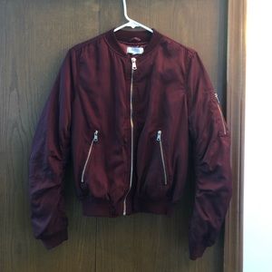Maroon Bomber Jacket